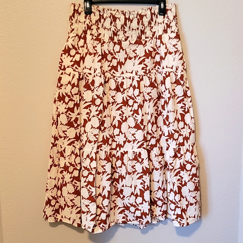 Universal Thread_Brown Floral Skirt_Size Large